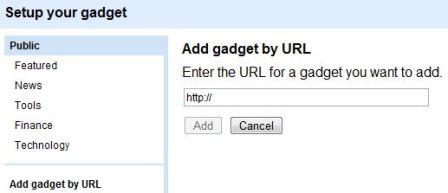 Add Gadget by URL