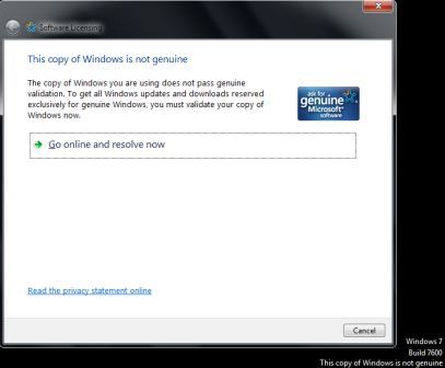 Not Genuine Windows 7 by WAT Update