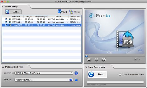 iFunia AVCHD Converter for Mac