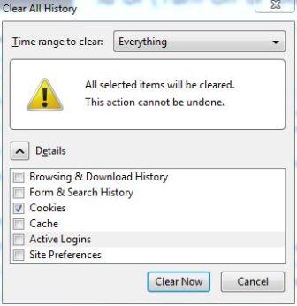 Clear Firefox Cookies