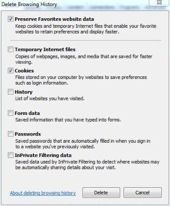 Delete Cookies in IE