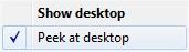 Disable Peek at Desktop