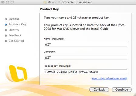 Office 2011 for Mac Product Key