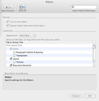 Office 2011 for Mac Ribbon UI