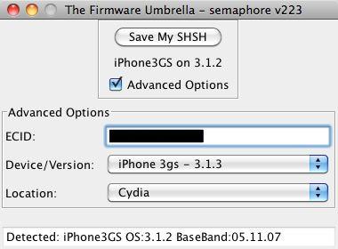 Firmware Umbrella Advanced Options