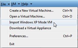 Import Windows XP Mode VM to VMware