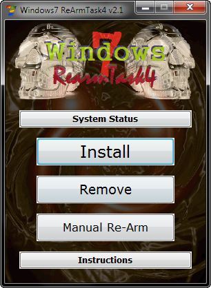 reset windows 7 rearm count run indefinitely