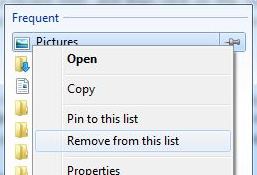 Remove Recent or Frequent Items from Windows 7 Jump Lists