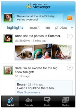 Windows Live Messenger App for iPhone