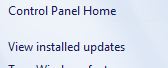 View Installed Updates in Windows 7