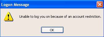 Unable to Log You On
