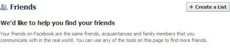 Create Friend List in Facebook