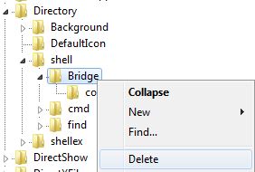 Delete Browse in Adobe Bridge CS5 Context Menu Handler