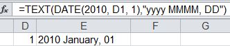 Change Date Format in Excel with Function