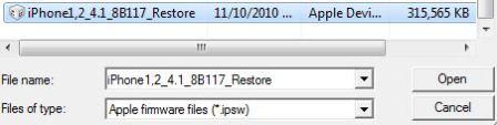 Redsn0w Select iOS .ipsw File