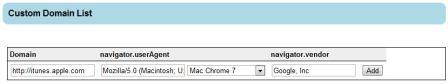 Special User Agent for Custom Domain