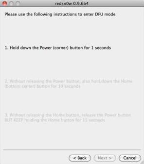 RedSn0w JailBreak in DFU Mode