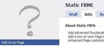 Add Static FBML App to Facebook Page