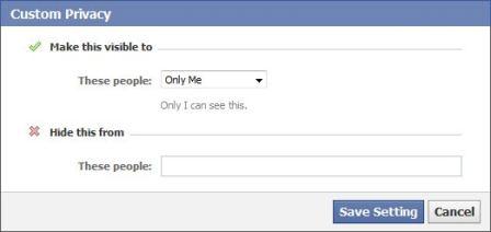 Facebook Custom Privacy