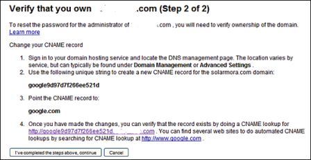 Google Apps Domain Verification