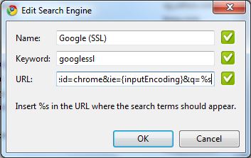 Google SSL Search Engine in Chrome