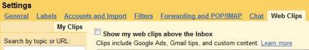 Remove Gmail Web Clips