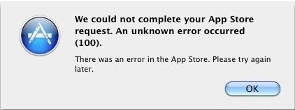 Mac App Store Download Error 100