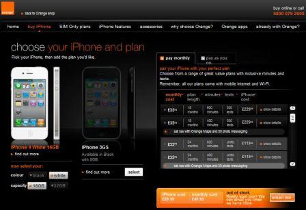 White iPhone 4 on Orange