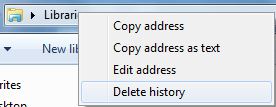 Delete Windows Explorer Files and Folders History