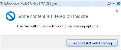 Turn Off ActiveX Filtering
