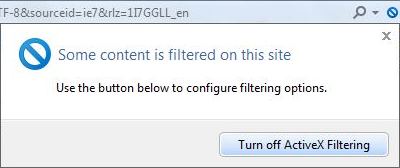 Turn Off ActiveX Filtering