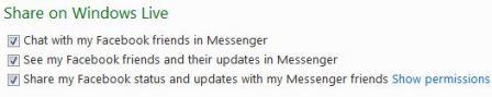 Share Facebook with Windows Live