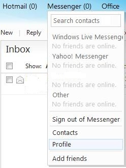 Windows Live Hotmail Messenger Profile