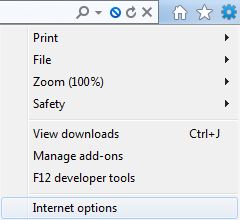 Internet Options in IE9