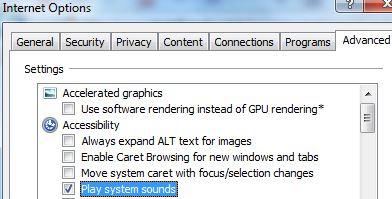 IE9 Play System Sounds