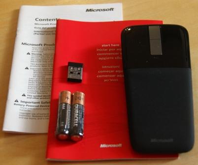 Microsoft Arc Touch Mouse Package Contents