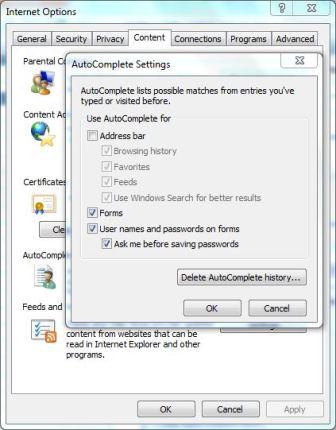 Disable IE Web Address AutoComplete in Address Bar
