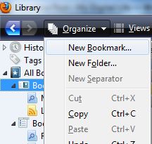 Create New Bookmark in Firefox