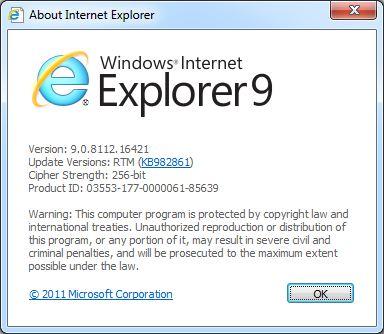 IE9 RTM