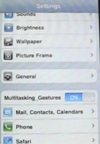Multitouch Multitasking Gestures in iPhone, iPad and iPod touch