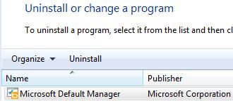 Uninstall and Remove Microsoft Default Manager