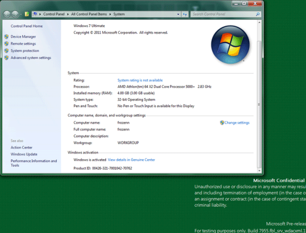 Activated Windows 8 Build 7955