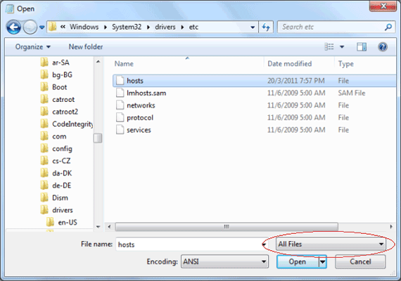 Edit Hosts in Windows 7 and Vista