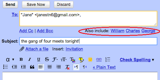 Gmail Auto Suggest Contacts