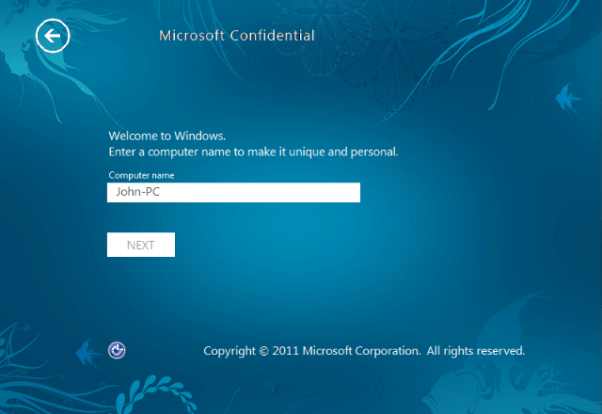 Windows 8 Welcome Screen in Metro UI