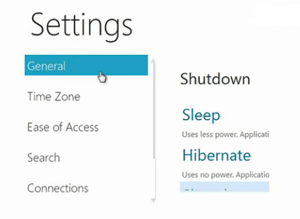Windows 8 System Settings in Metro User Interface