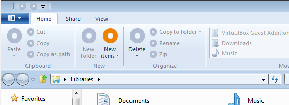 Windows 8 Explorer Ribbon UI with Placeholders