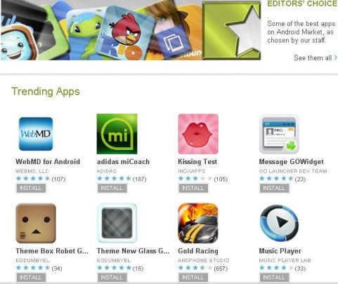 Android Market 5 New Features Exploring Interested Apps