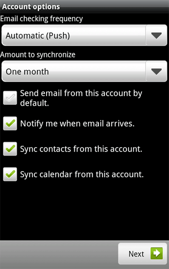Setup Push Email for Hotmail on Android
