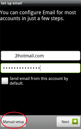 Setup Hotmail with Push Email on Android